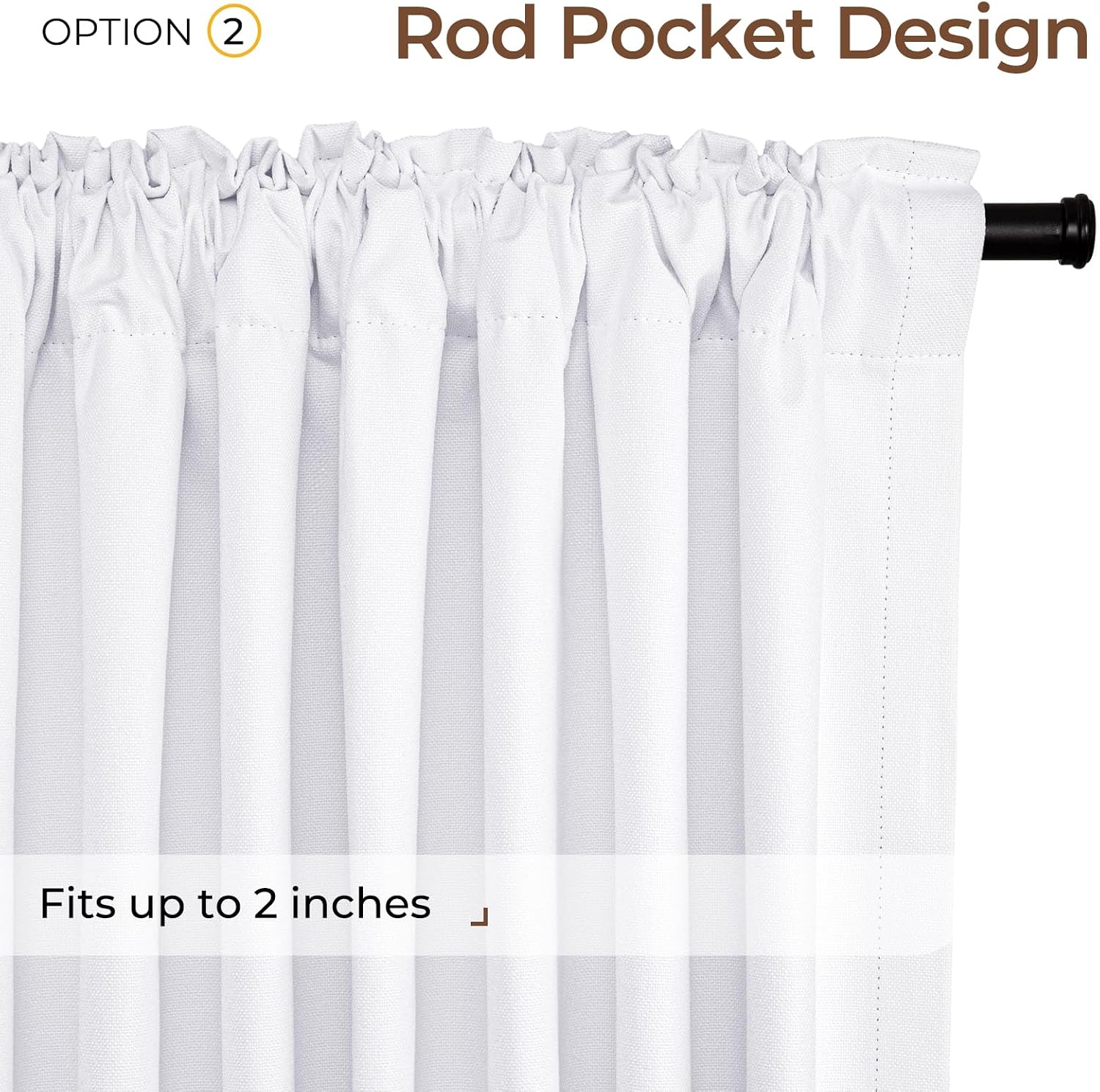 Inovaday 100% Blackout Curtains 102 Inches Length 2 Panels Set, Back Tab/Rod Pocket Linen Black Out Curtains for Bedroom, Thermal Insulated…