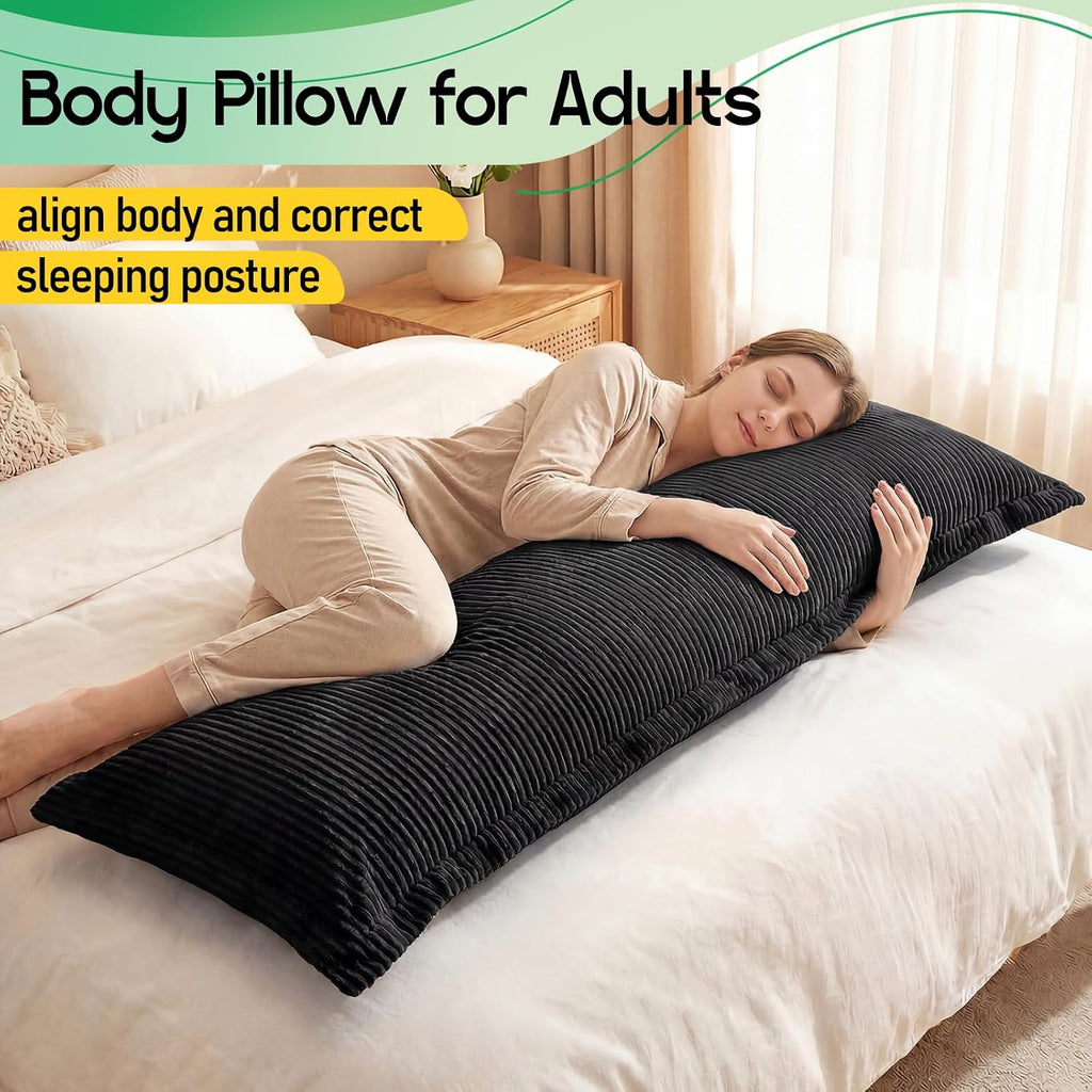 1 MIDDLE ONE Body Pillow, Memory Foam Body Pillows for Adults Sleeping, Long Pillow for Bed, Large Full Body Pillow for Side Sleeper with…