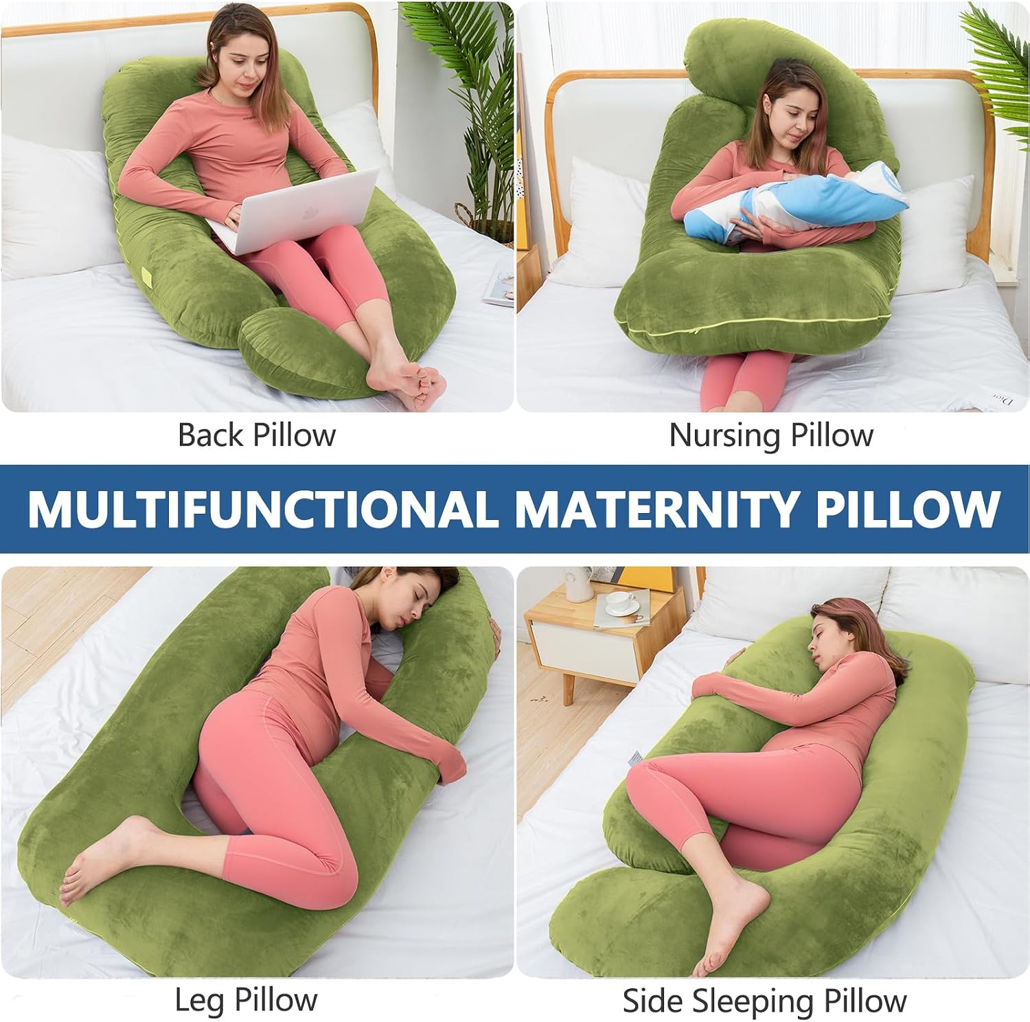 Shredded Memory Foam Body Pillow, Pregnancy Pillows for Sleeping, Maternity Pillow for Pregnant Women, Memory Foam Filling U Shaped Body…