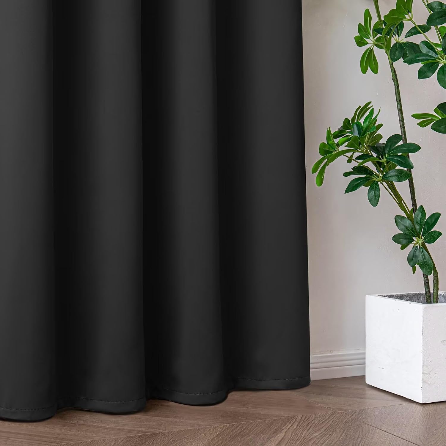 Igemaeve Blackout Sliding Door Curtains 84 Inch Length, Extra Wide Room Divider Curtains, Dark Grey Grommet Energy Saving Thermal Insulated…