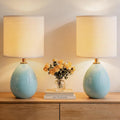 Dawnwake 18.5" Table Lamp Set of 2 for Living Room Bedroom, Bedside Lamps for Night Stands, Desk Nightstand Lamp Dimmable, Modern Linen…