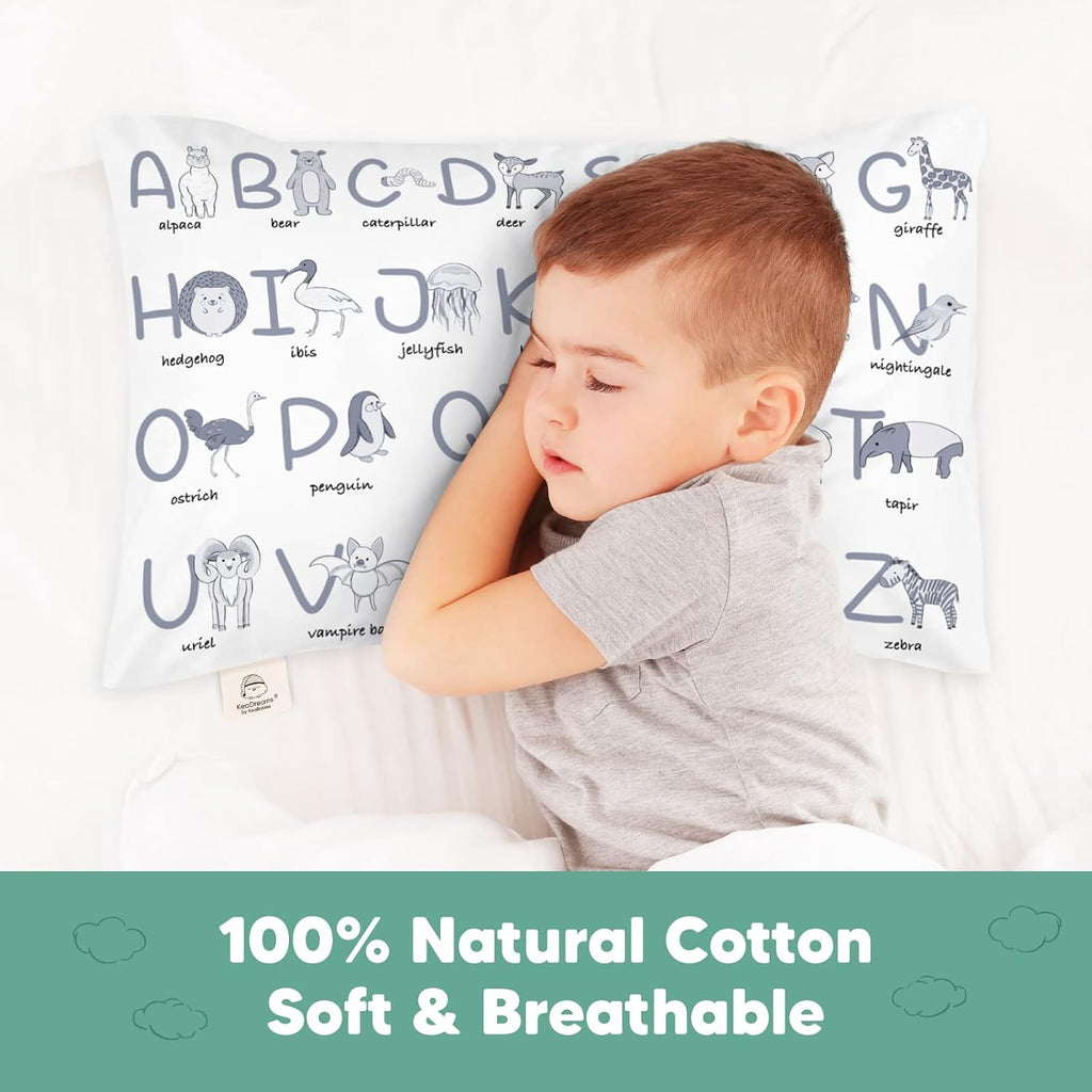 KeaBabies Toddler Pillowcase 13"x18" - Organic Cotton Toddler Pillowcase for Kids, Boys, Girls, Soft & Durable Cotton Cover for Miniature…