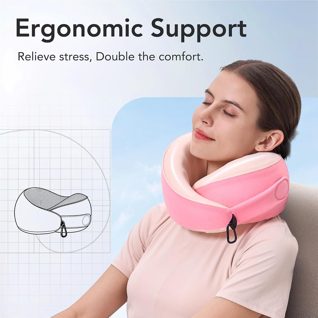 KPNEOL Travel Pillow, 100% Pure Memory Foam Travel Neck Pillow Airplane Neck Support Ergonomic Design for Traveling Suitable for…