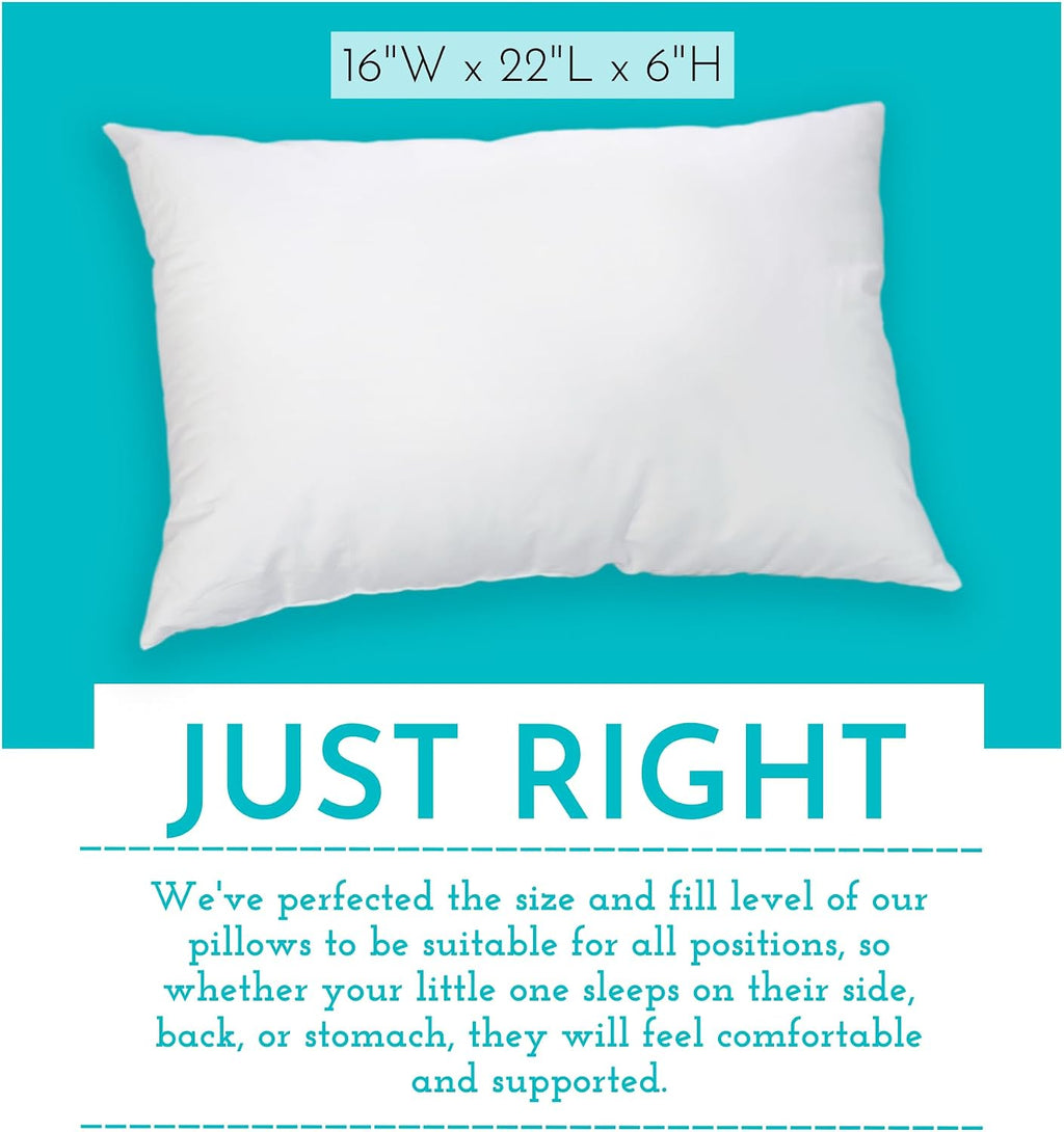 Little Sleepy Head Youth Pillow 16x22 - Soft & Hypoallergenic Bed Pillow Youth Pillows for Sleeping Age 5-10 - Snugly Designed Youth Neck…
