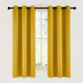 NICETOWN Gold Blackout Cafe Faux Silk Curtains for Small Windows, 42" Wide by 63" Long, 2 Panels, Grommet Privacy Blackout Satin Drapes…