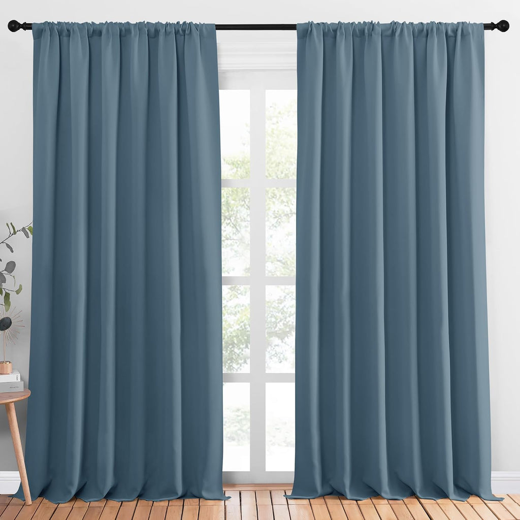 Nicetown 2 Panels Blackout Curtains, Rod Pocket Thermal Insulated Drapess for Bedroom, Privacy Protection easy maintenance Heavy Duty…