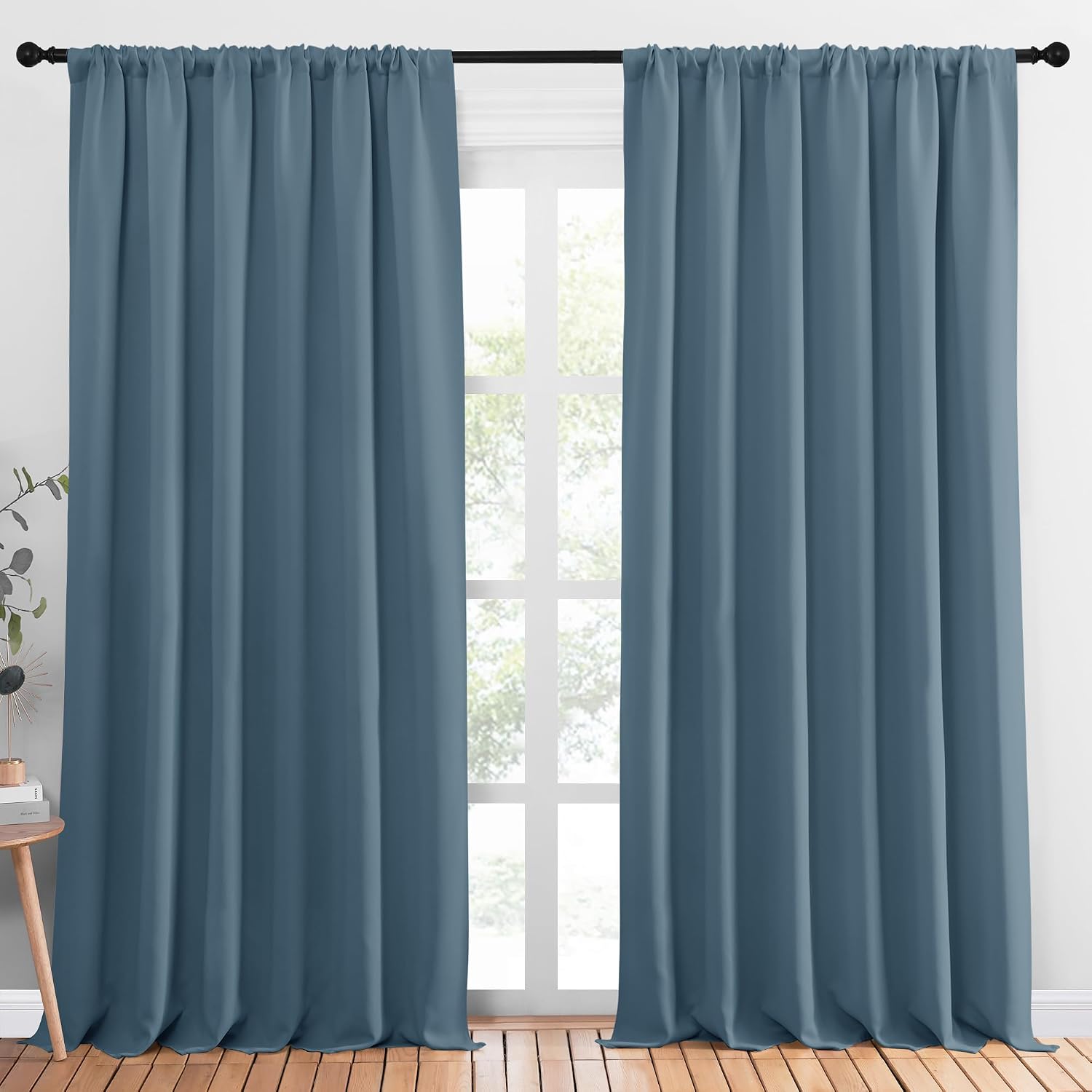 Nicetown 2 Panels Blackout Curtains, Rod Pocket Thermal Insulated Drapess for Bedroom, Privacy Protection easy maintenance Heavy Duty…