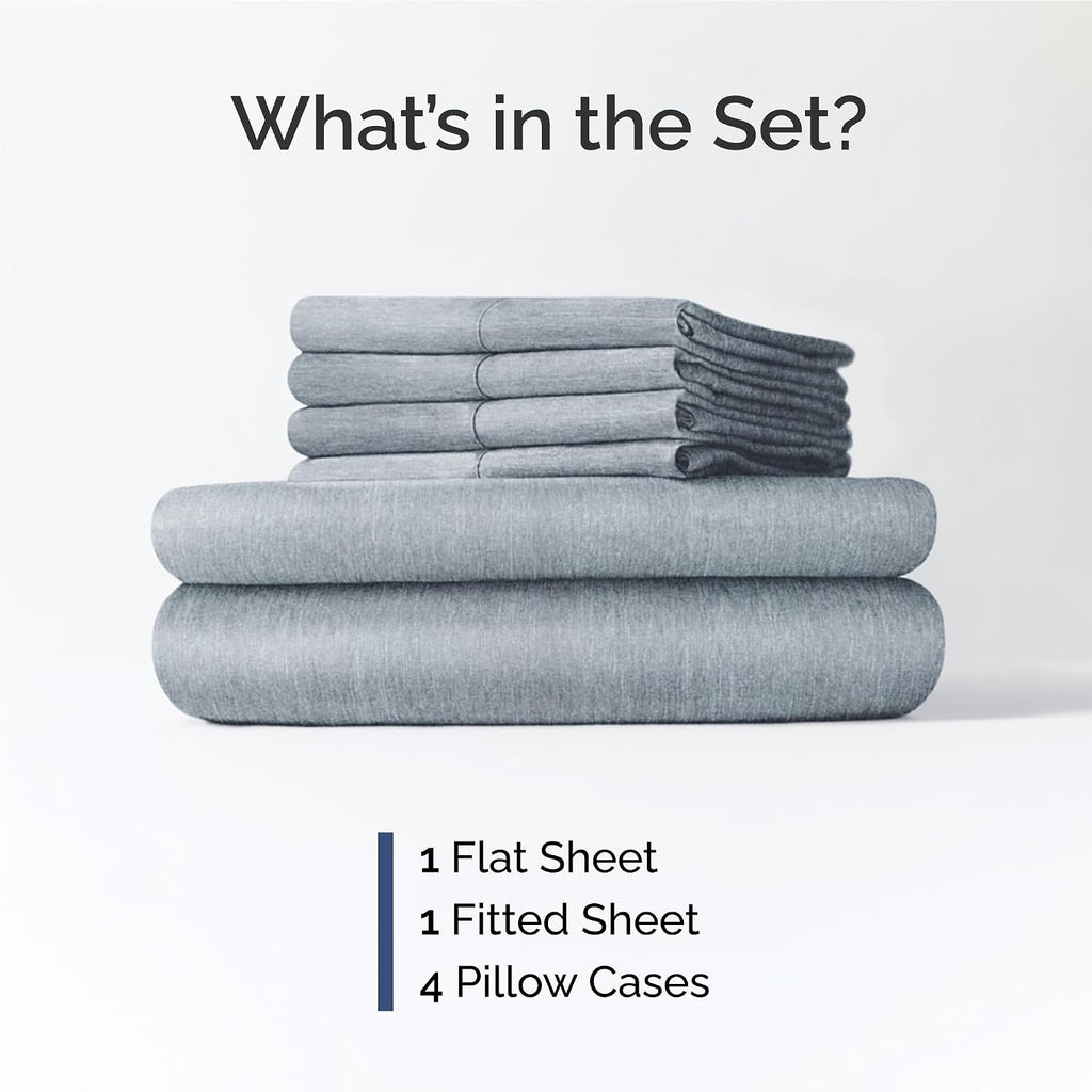 Full 6 Piece Sheet Set - Comfy, Breathable & Cooling - Soft Hotel Luxury Bedding for Women, Men, Kids, Teens and Children - 1 Flat & 1…