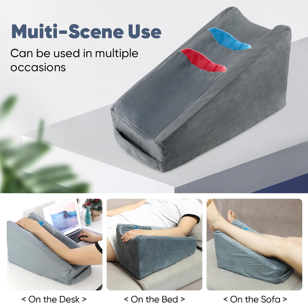 Tbxonmow Arm Elevation Pillow Arm Wedge Pillows for Adults Arm Support Pillow with Pocket for Post Surgery Elbow Rest Pillow with Removable…