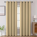 CUCRAF Beige Blackout Curtains 84 inch Length 2 Panels Set, Room Darkening Drapes for Living Room Bedroom, Thermal Insulated Light…
