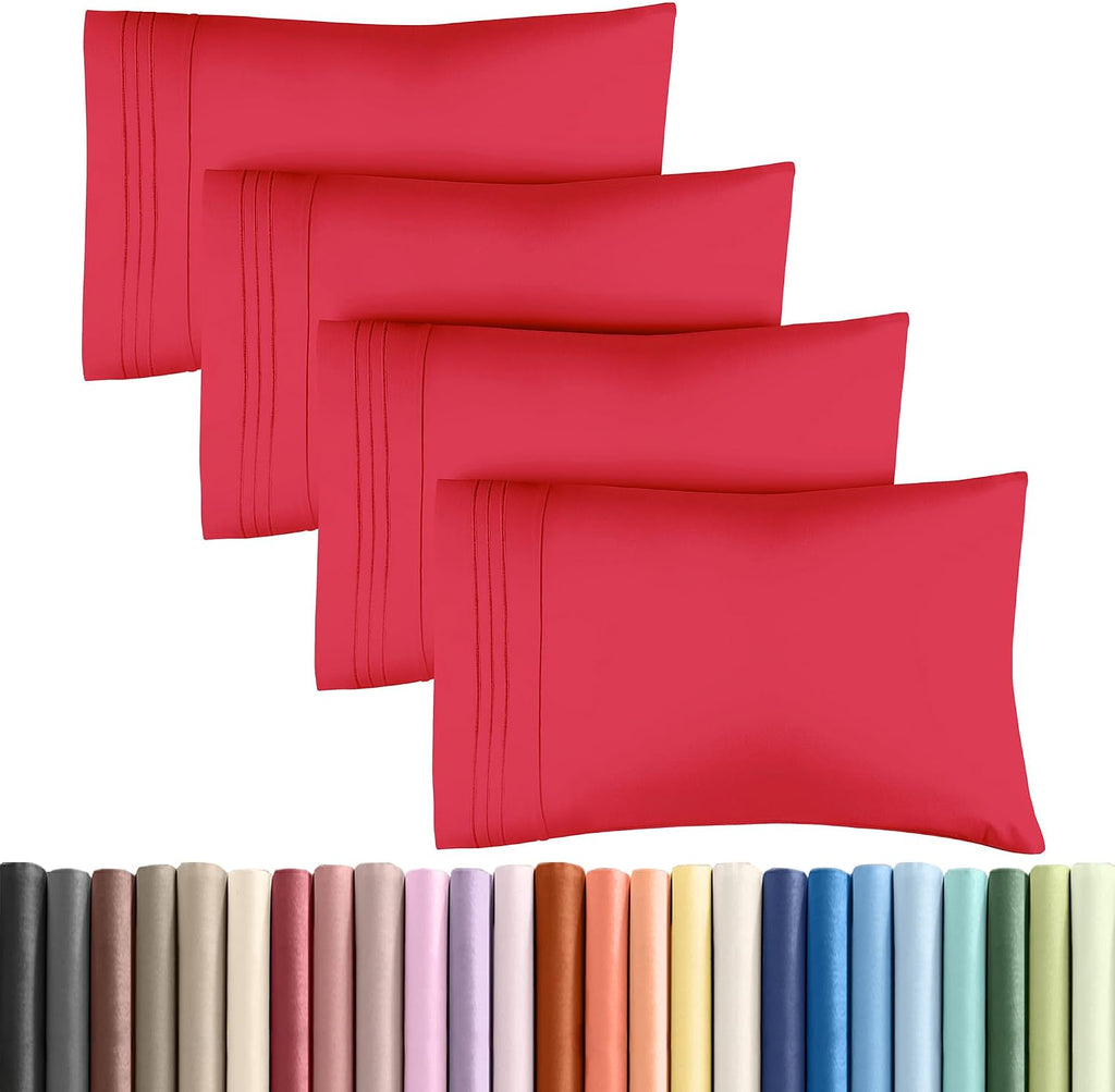 Queen Pillow Cases Set of 4 - Ultra Soft Hotel Quality Pillowcase Covers - Comfy, Cooling & Wrinkle Free - Shrinkage, Stain & Fade…