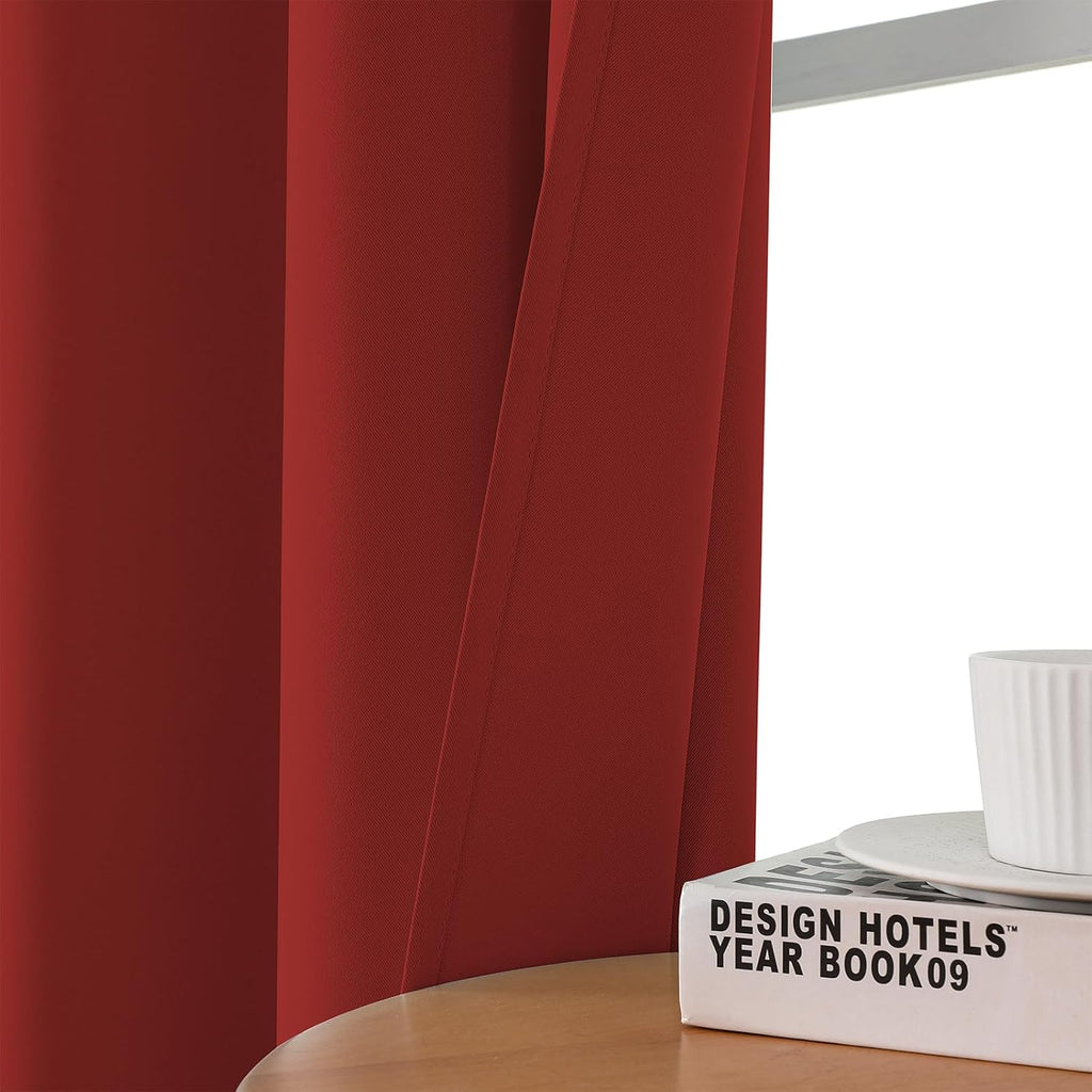 CUCRAF Custom Red Blackout Curtains 1 Panel Set, Thermal Insulated Grommet Room Darkening Curtain for Living Room Bedroom, Light Blocking…