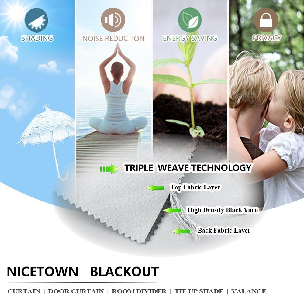 NICETOWN Room Darkening Window Treatment Curtain Energy Smart Thermal Insulated Block Out Sunlight Shade & Blind for Bedroom with Grommet…