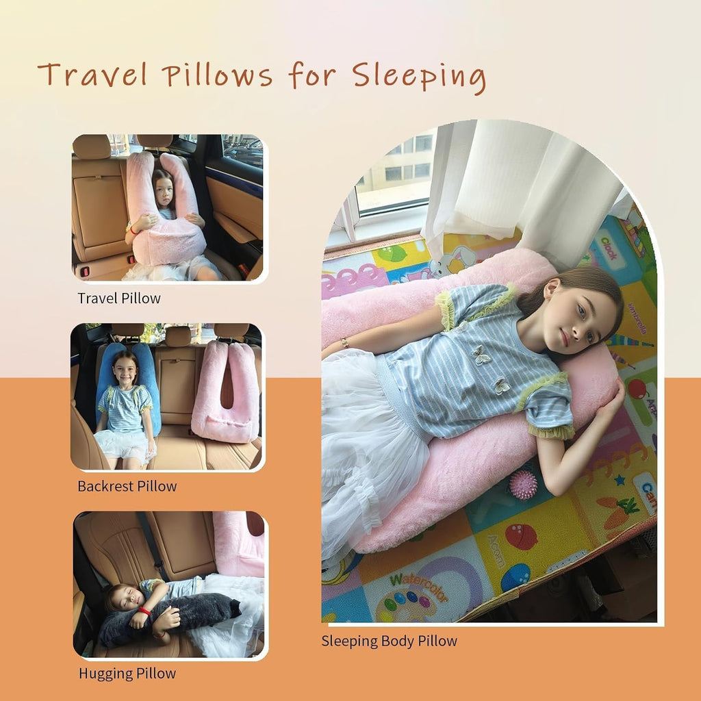 Car Pillow for Kids & Adults, U-Shaped Soft Car Travel Pillow for Sleeping, Head & Neck Support Pillow for Car Seat, Ideal for Road Trips…