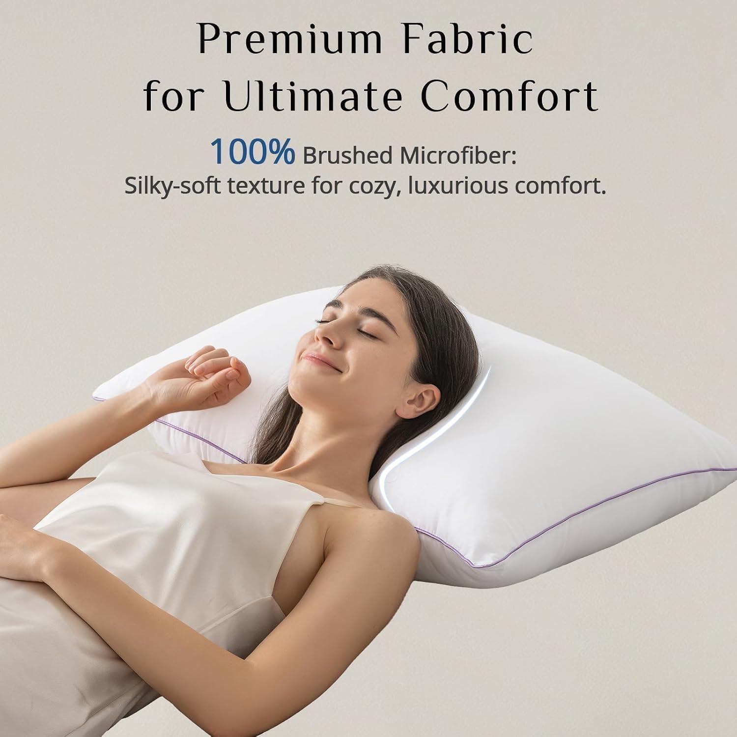 Jollyvogue Pillows King Size Set of 2, Washable Supportive Bed Pillows with Super Soft Down Alternative Fill, Luxury Fluffy Hotel Quality f…
