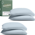 TEXAS LINEN CO. 100% Organic Cotton Pillow Cases Standard Size Set of 4 - Soft & Crisp Organic Cotton Pillowcases Standard/Queen Size (2…