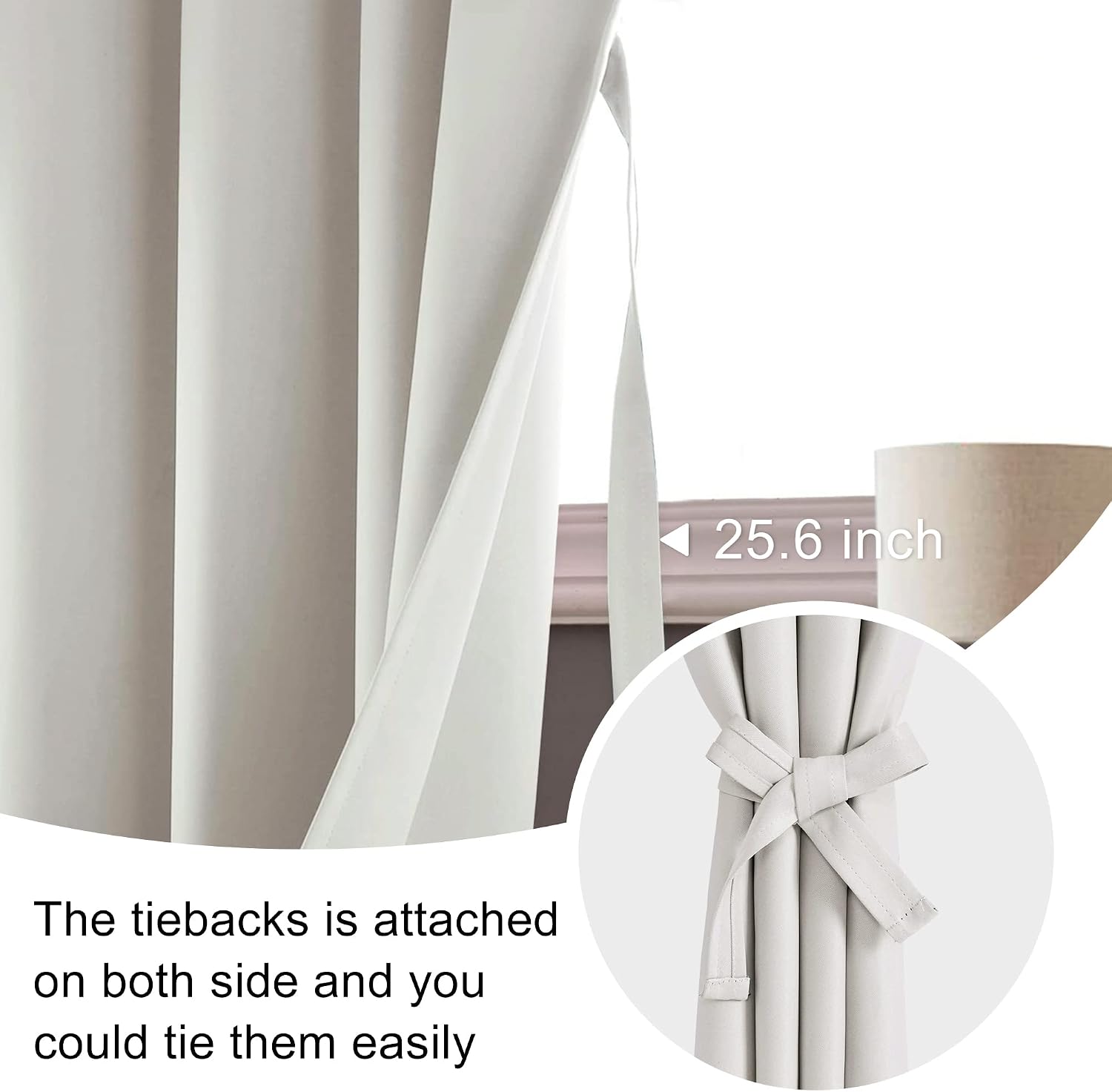 Jiuzhen Blackout Curtains for Bedroom - Thermal Insulated Room Darkening Noise Reducing, 42 x 45 Inch Length Curtains for Living Room, Set…