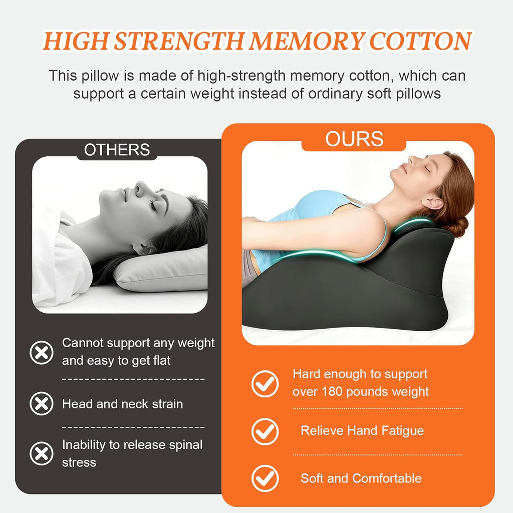 Cililave Extra Large Size Memory Foam Ergonomic Pillow – Prone Support Orthopedic Pillow for Sleeping, Reading & Back Body Pillow Su…