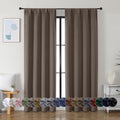 Simplebrand Ava Brown Blackout Curtains for Bedroom 84 Inch Length 2 Panels Set, Solid Thermal Insulated Privacy Living Room Window Treatme…