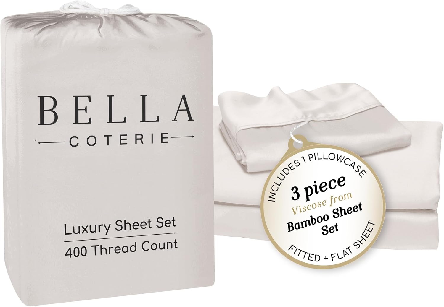 Bella Coterie Luxury Bamboo Viscose Twin XL Size Sheet Set | 100% Organically Grown | Ultra Soft | Cooling for Hot Sleepers | 18" Deep…