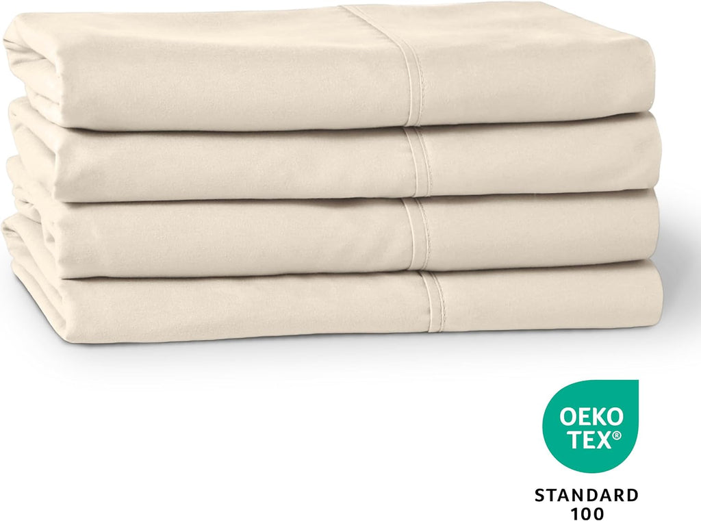 BareHome Bare Home Microfiber Bulk Pillow Cases - Standard/Queen Size Set of 4 - Cooling Pillowcases - Double Brushed - Sand Pillowcases 4…