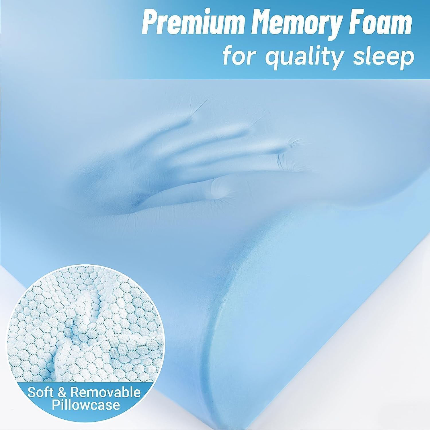 CloudBliss Neck Pillow for Sleeping, Ergonomic Cervical Neck Pillow for Neck, Memory Foam Pillow fit Neck Contour, Bed Pillow for Side Bac…