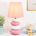 Ange Pink Small Table Lamp for Living Room as Bedside Table Lamp for Bedroom, Modern Ceramic Kids Night Table Lamp, Φ6.5×H12.44IN, Bulb…
