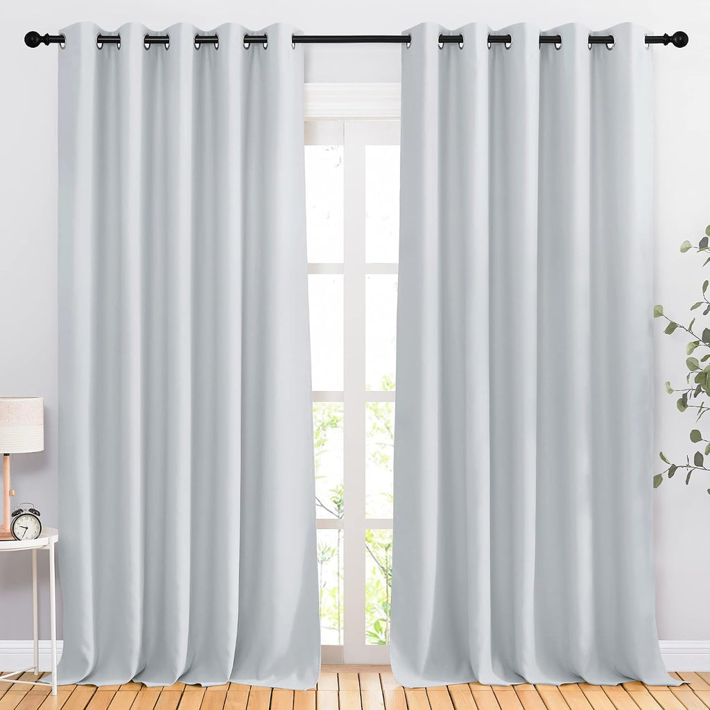 Nicetown Room Darkening Curtains for Living Room - easy maintenance Solid Thermal Insulated Grommet Curtains/Drapes for Bedroom (2…