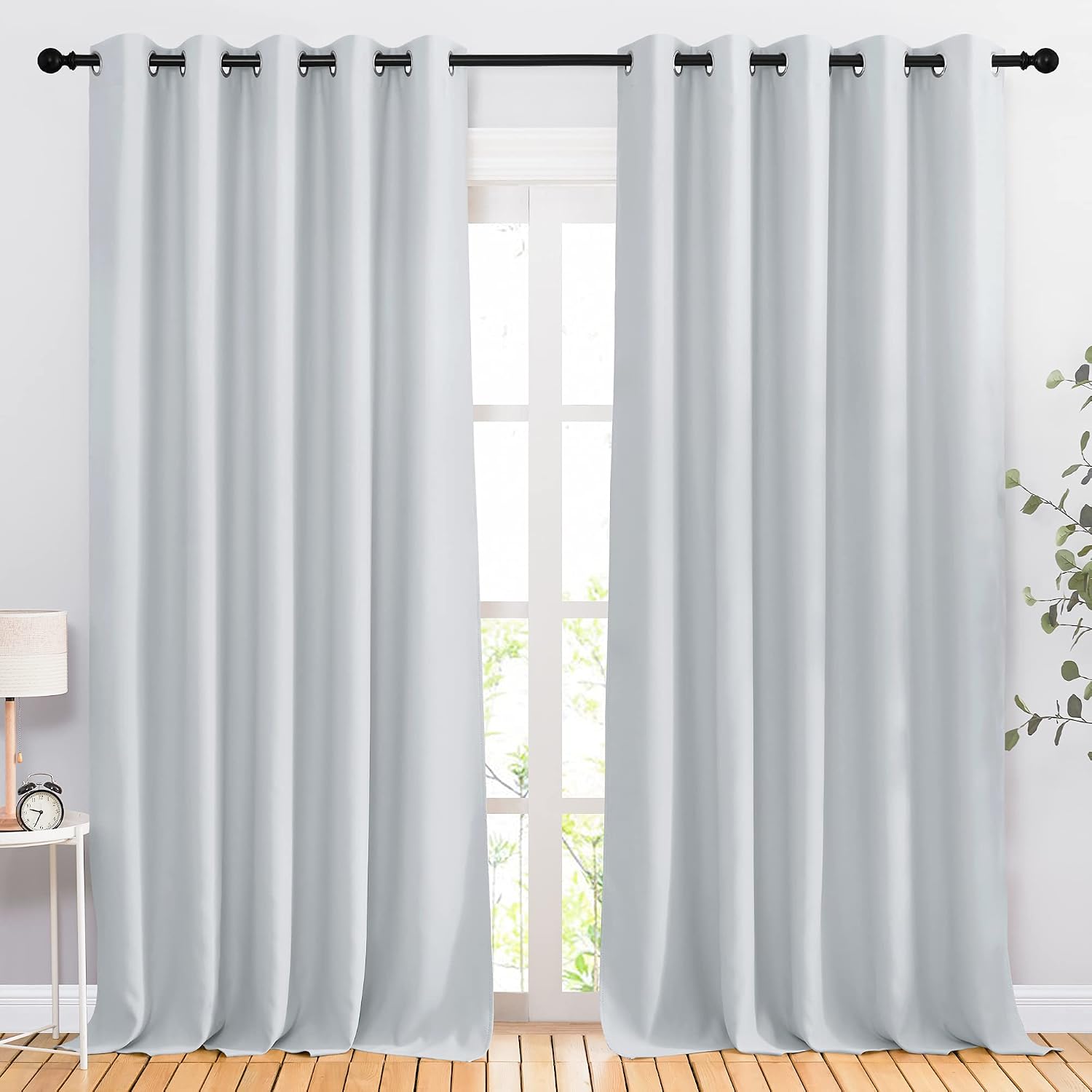 Nicetown Room Darkening Curtains for Living Room - easy maintenance Solid Thermal Insulated Grommet Curtains/Drapes for Bedroom (2…
