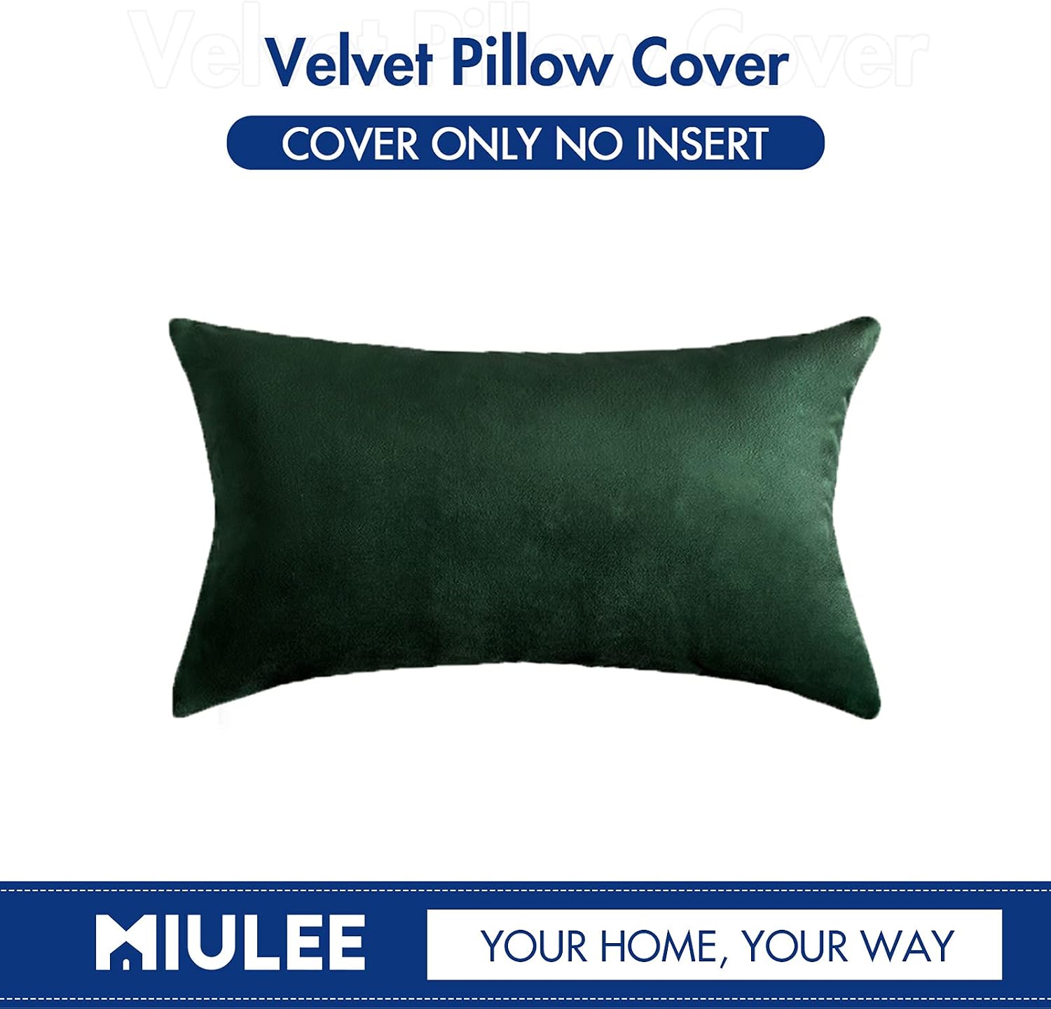 Miulee Velvet Pillow Cover Soft Luxury Decorative Throw Pillow Cover Single Lumbar Rectangle Cushion Case Home Decor for Couch Sofa Bedroom…