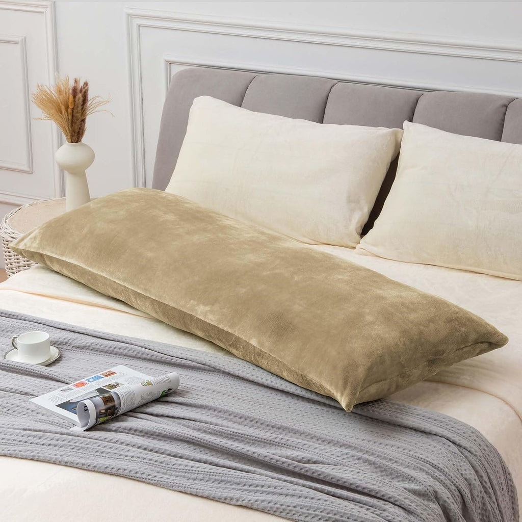 Bedelite Body Pillow Cover with Zipper Closure, Super Soft and Cozy Fuzzy Fleece Pillowcase 20 x 54 Inches, Luxury Fluffy Plush Long Body P…