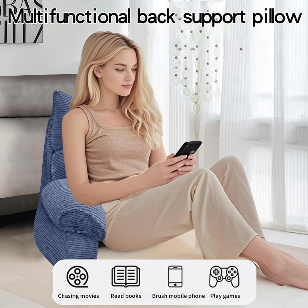RRPAHWTV Reading Pillow for Bed with High Arm Rests, Back Support Pillow for Sitting Up in Bed with Shredded Memory Foam for Reading, TV…