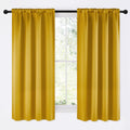 NICETOWN Gold Blackout Cafe Faux Silk Curtains for Small Windows, 42" Wide by 63" Long, 2 Panels, Rod Pocket Privacy Blackout Satin…