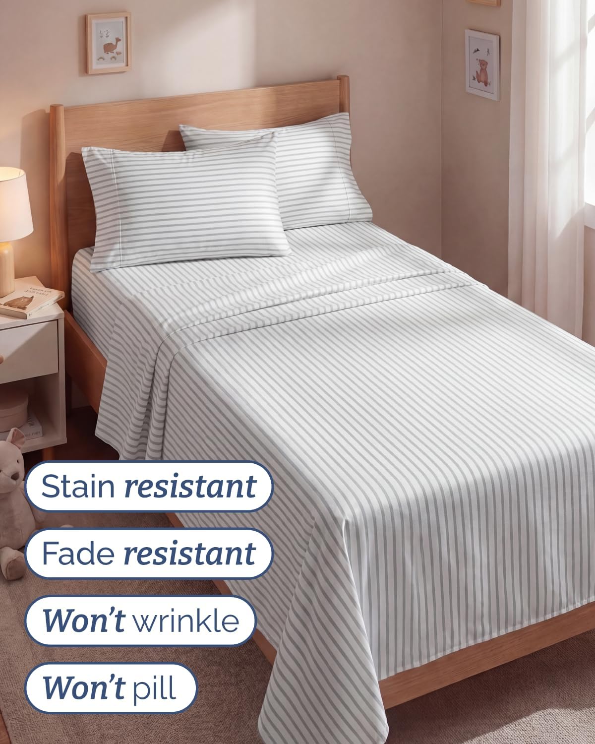 Twin 4 Piece Sheet Set - Comfy, Breathable & Cooling - Soft Hotel Luxury Bedding for Women, Men, Kids, Teens and Children - 1 Flat & 1…