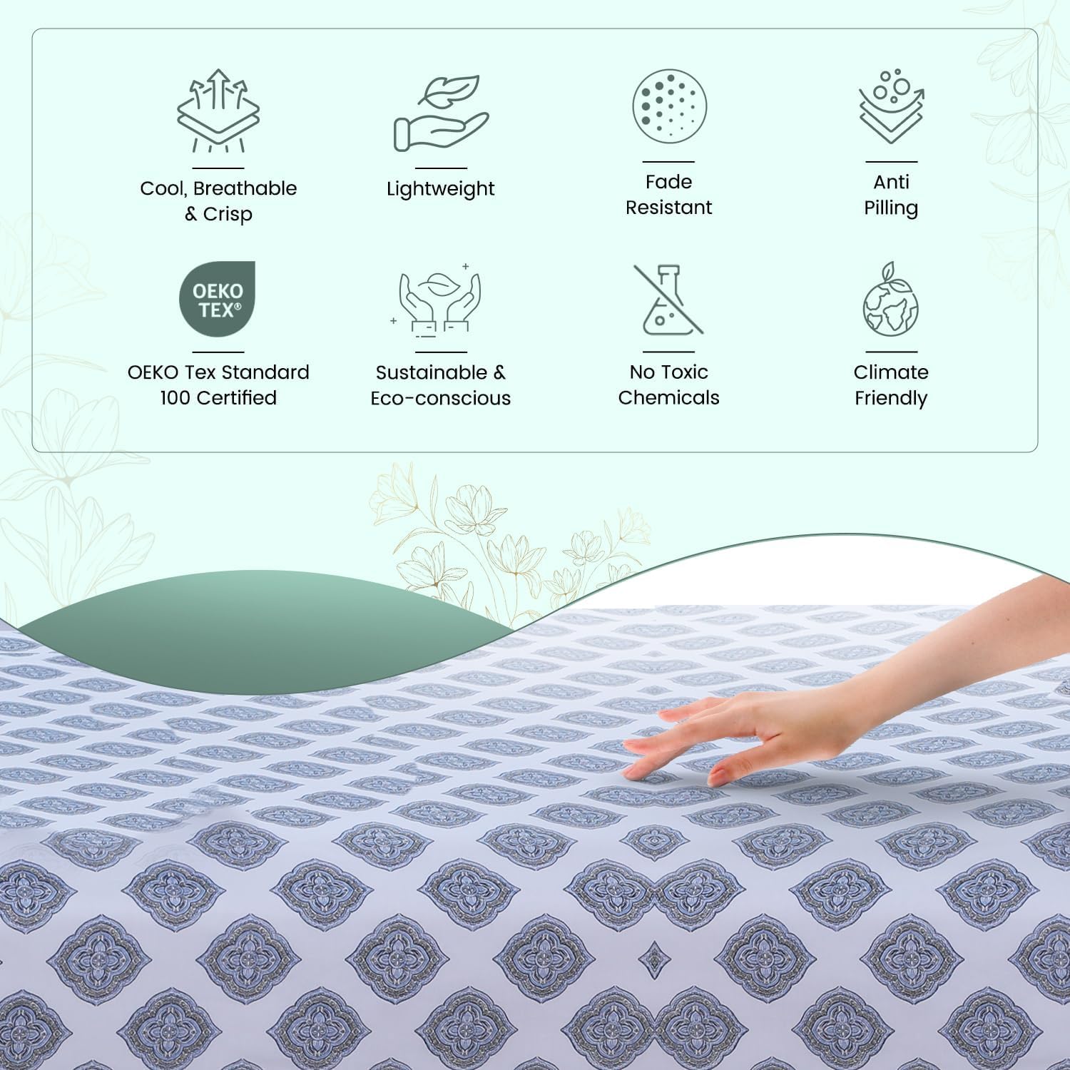 Featherstitchnewyork Feather & Stitch Softest 100% Cotton Sheets, 300 Thread Count Percale Weave Bedding, 16" Deep Pocket, Cooling Sheets,…