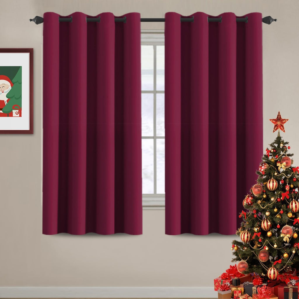 H.VERSAILTEX Blackout Curtains for Living Room/Bedroom Ultra Soft and Smooth Thermal Insulated Grommet Red Blackout Curtains fo…