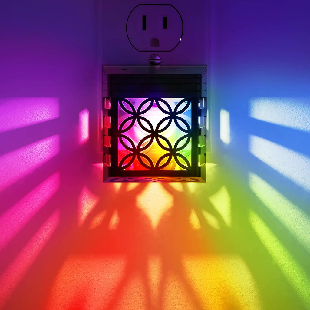 DORESshop Night Lights Plug Into Wall [2 Pack], LED Night Light, Color-Changing, Plug in Night Light, 8 Color RGB, Dusk-to-Dawn, Night…