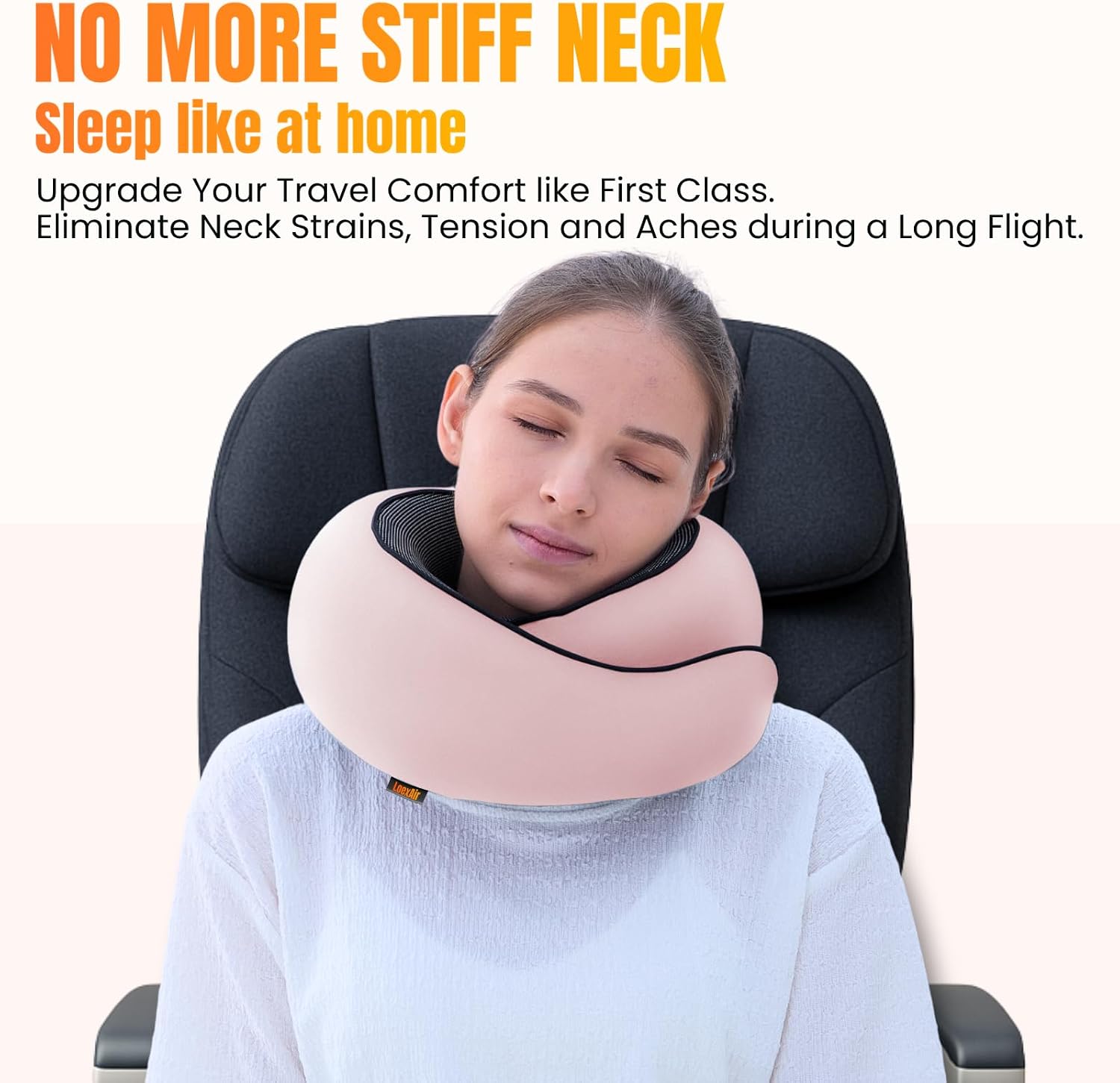 LOEXAIRTM Travel Pillow, Neck Pillow Travel for Airplane, Car - 100% Cotton Fabric & Memory Foam Plane Pillow, Lightweight & Easy-to-Carry…
