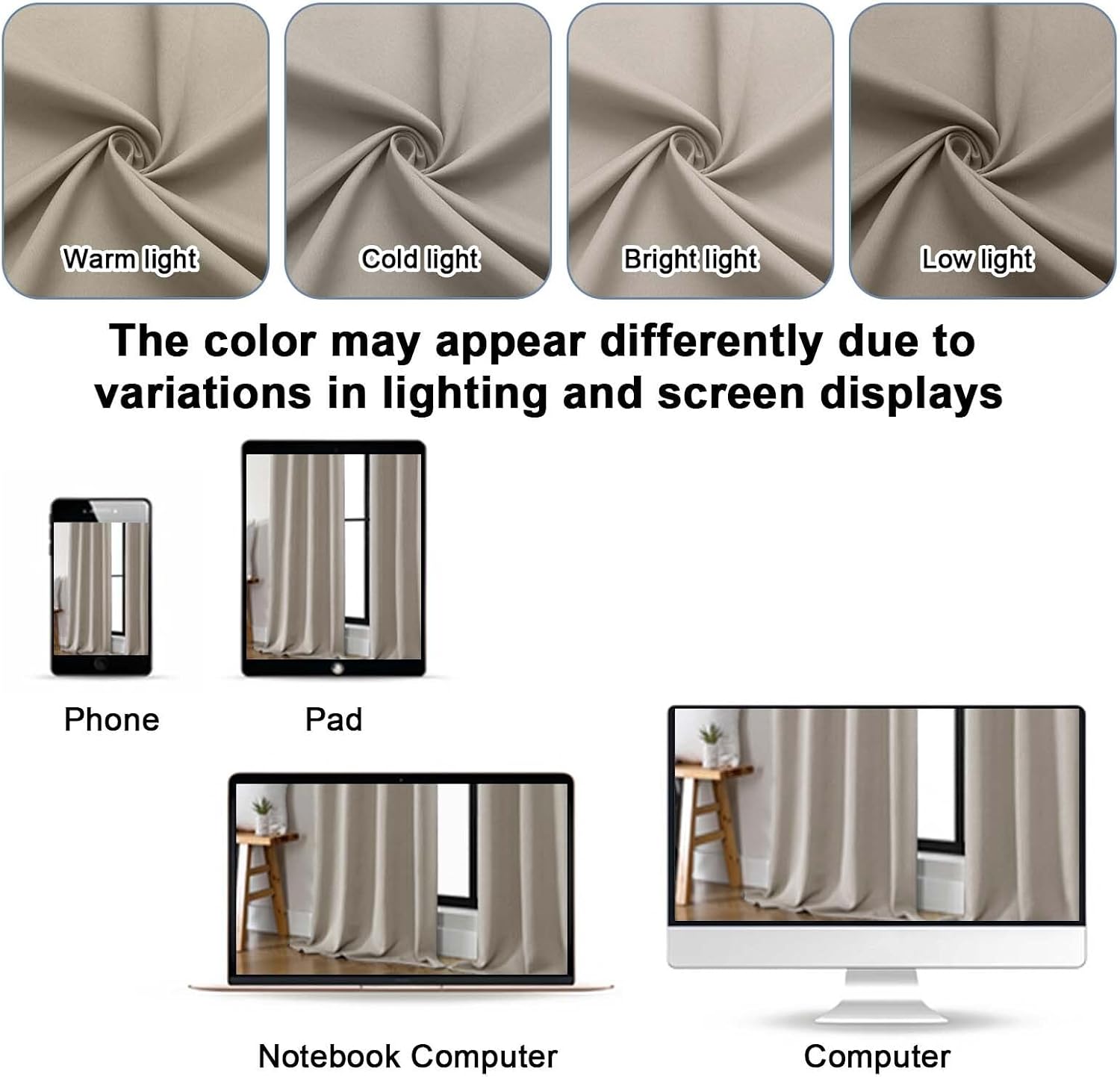 Gwine Stone Blackout Curtains for Bedroom 84 inches Long 2 Panels Set, Solid Noise Reducing Thermal Insulated Blackout Curtains for…
