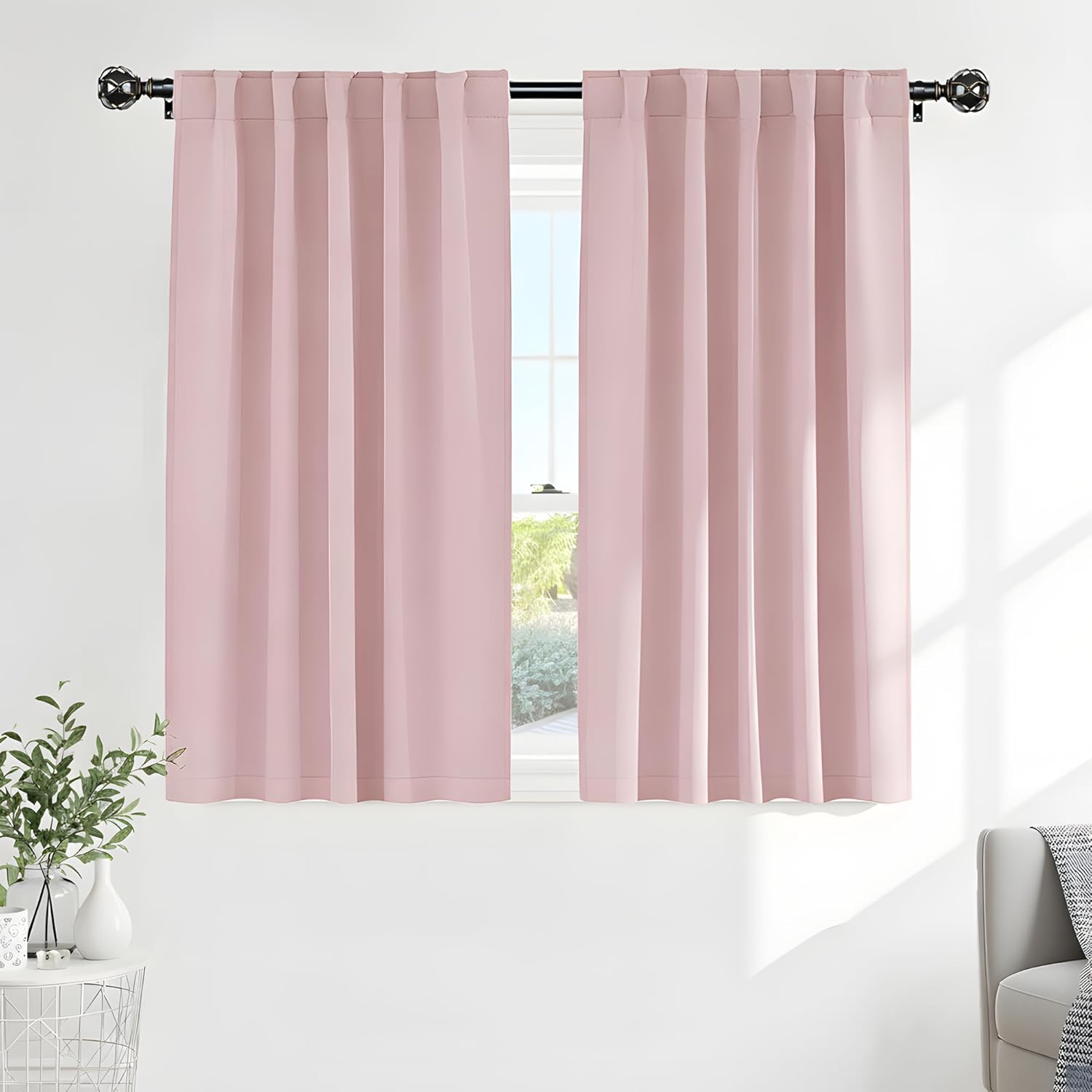 Ponydance PONY DANCE Kitchen Curtains Short - Thermal Insulated Window Covering Curtain Panels with Rod Pocket/Back Tab Light Block for Bat…
