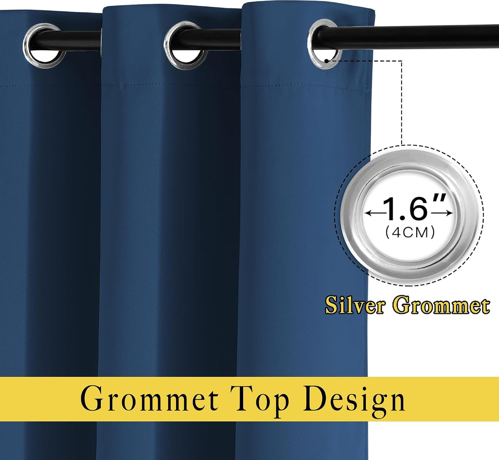 Nicetown Blackout Window Curtains 72 inches Long, Thermal Insulated Grommet Room Darkening Window Treatments for Bedroom/Living Room, Moroc…