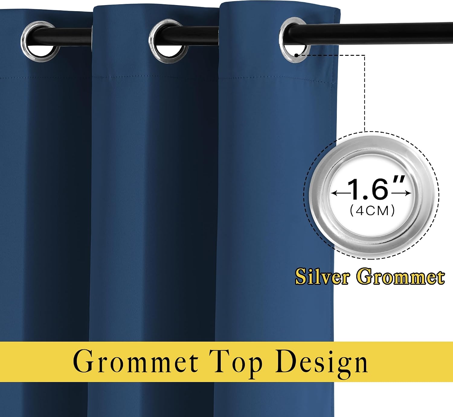 Nicetown Blackout Window Curtains 72 inches Long, Thermal Insulated Grommet Room Darkening Window Treatments for Bedroom/Living Room, Moroc…