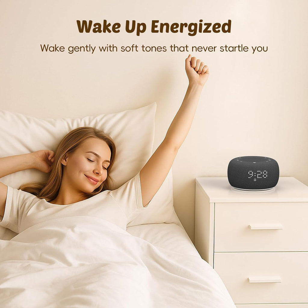 Buffbee Pro 2nd Gen – Upgraded Rechargeable Battery | 3-in-1 White Noise Machine for Sleep, Alarm Clock & Bluetooth Speaker, 25 Sleep…