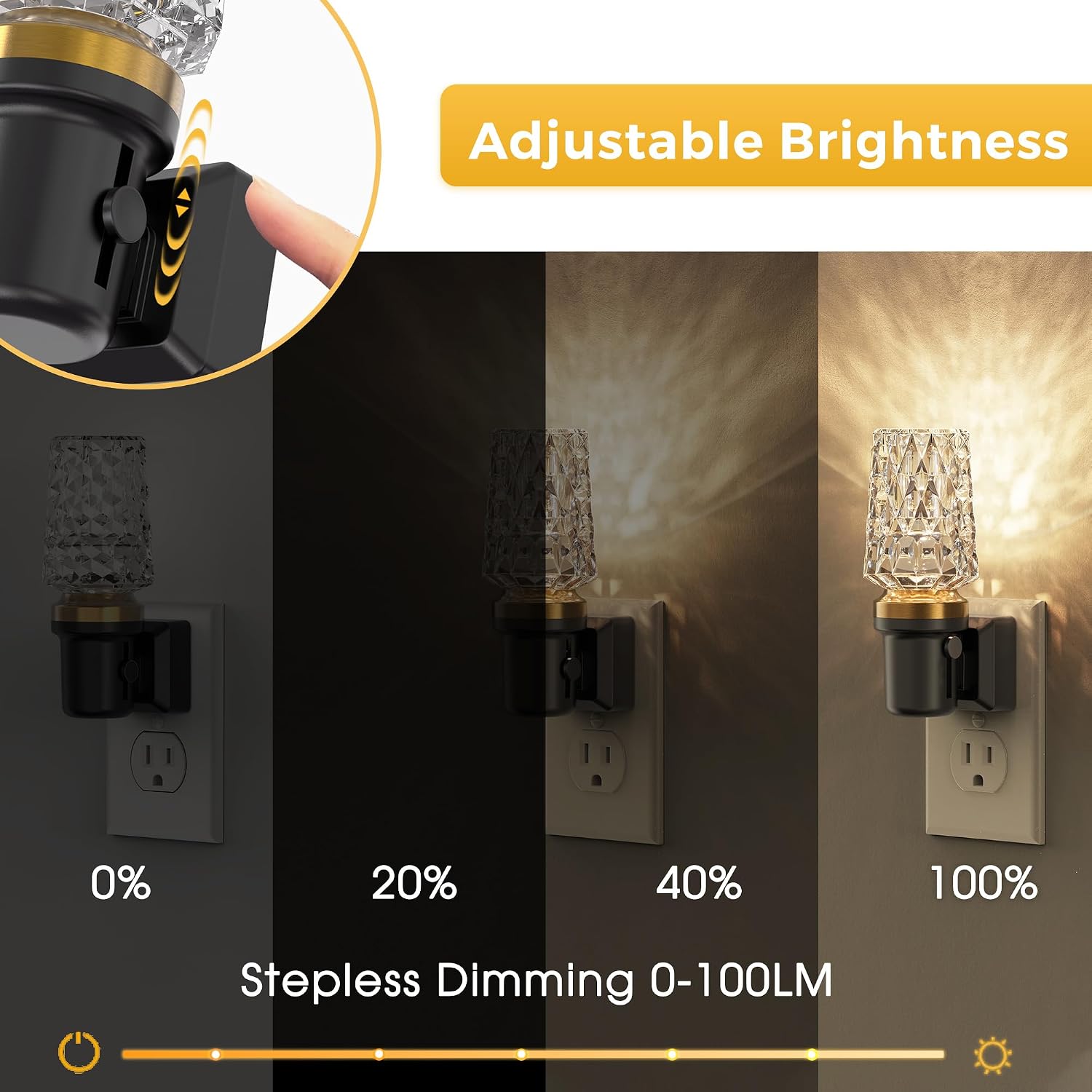 L LOHAS LED Night Light, Plug in Night Light with Light Sensor,0-100LM Brightness Adjustable,3000K Soft White, Acrylic Decorative…