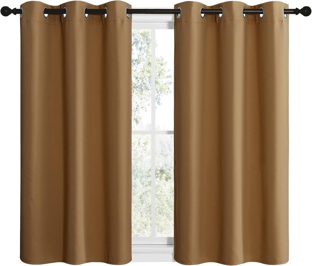 NICETOWN Sleek Blackout Curtains 40 inches Length for Small Windows, Noise Reducing and Block Draft Panels for Door Doorway Laundry…