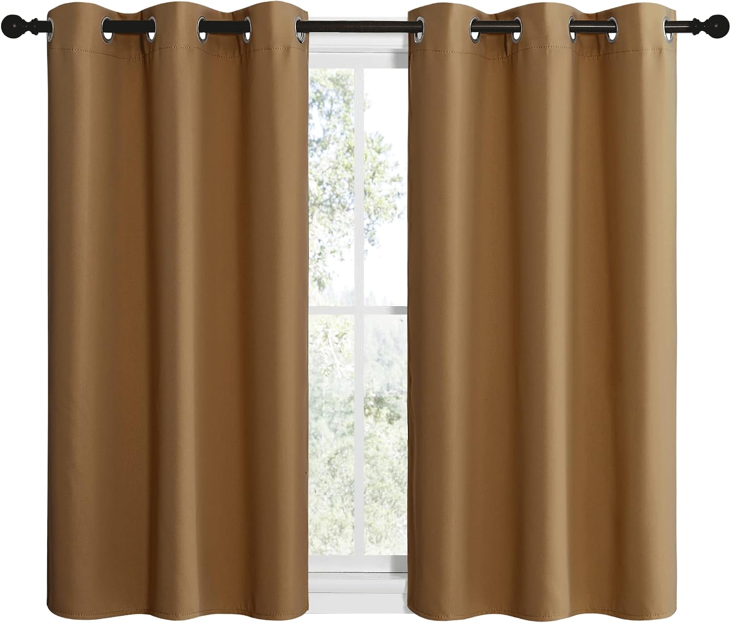 NICETOWN Sleek Blackout Curtains 40 inches Length for Small Windows, Noise Reducing and Block Draft Panels for Door Doorway Laundry…