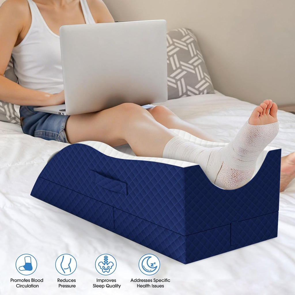 TranquilRelax TranquilRelax Elevation Pillows for Leg After Surgery, Memory Foam Adjustable Wedge Pillow for Injury or Rest, Ankle P…