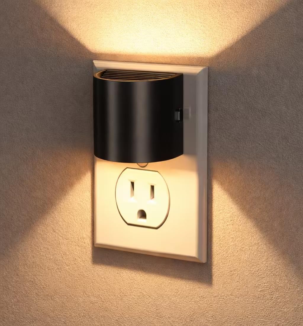 RocheJaune Night Lights Plug into Wall [2 Pack] Night Light, Dusk to Dawn Sensor Soft Warm LED Glow with 3-Level Dimmer, Plug in Night Ligh…