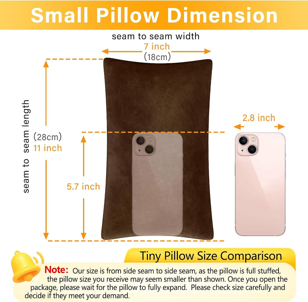 1 MIDDLE ONE 2 Pack Small Pillow, Memory Foam Mini Pillow 11 X 7 Inches for Travel, Sleeping, Nap and Neck, Knee, Lumbar Support, Tiny…