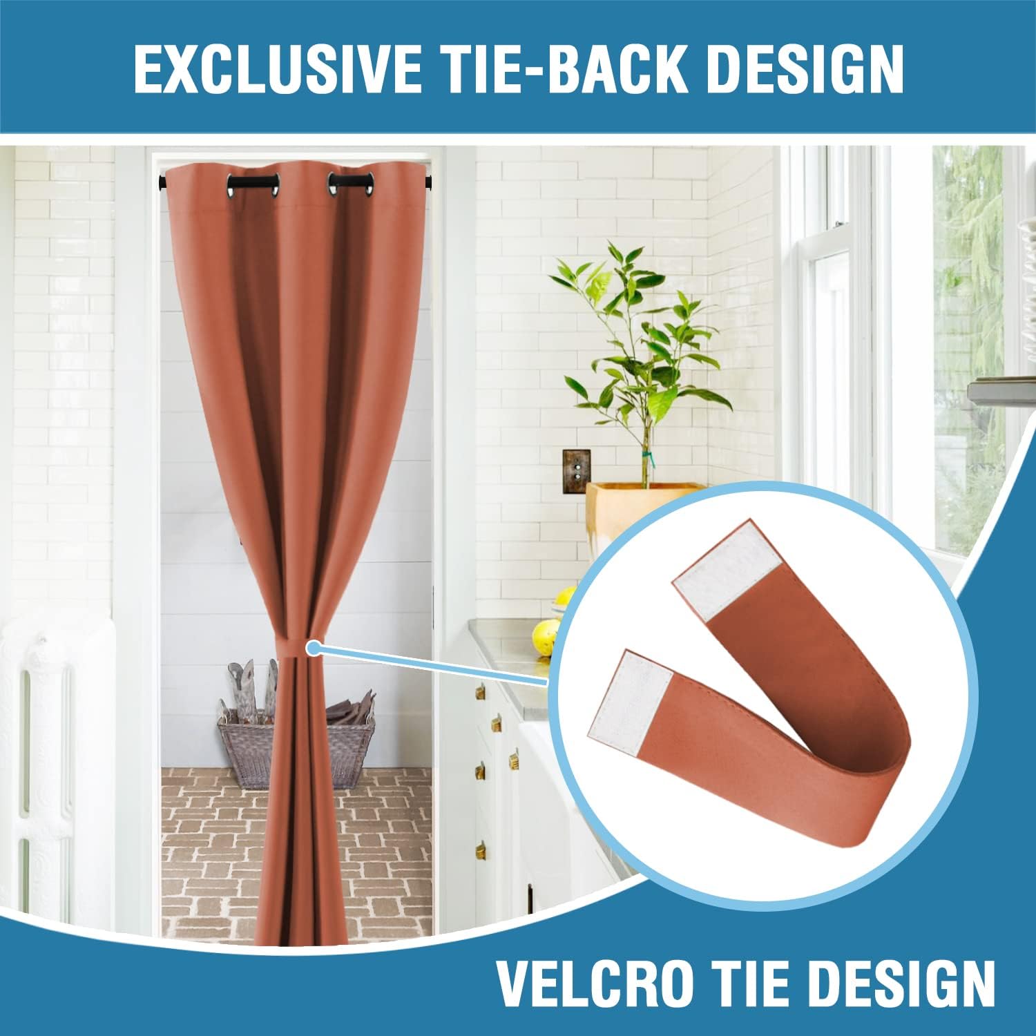 H.VERSAILTEX Doorway Curtain Blackout Closet Door Curtain Room Divider Window Treatment Curtain for Bedroom Thermal Insulated P…